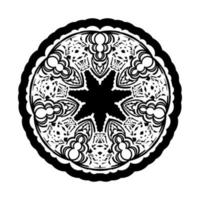 Mandala Ornaments in the shape of a flower. Good for logos, tattoos, prints and cards. Isolated on white background. Vector illustration