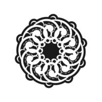 A black and white design of a circular pattern vector