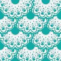 A seamless pattern with white lace on teal background vector