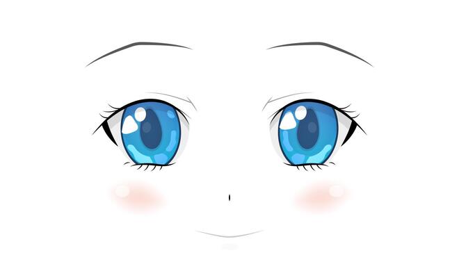 Real eyes anime manga girls Royalty Free Vector Image