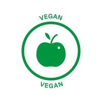 Organic Natural Product for Vegan Silhouette Green Stamp. Vegan Badge. Healthy Food for Vegetarian Logo. Vegan Label. Vegetarian Symbol. Bio Fresh Vegetable Sign. Isolated Vector Illustration.