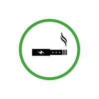 icono de silueta de zona de cigarrillo electrónico de humo. fumar cigarrillo electrónico permite pictograma de glifo de área. símbolo de lugar de zona de vape. Es posible vapear la habitación segura de cigarrillos eléctricos. ilustración vectorial aislada. vector