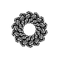 A black and white design of a circular pattern vector