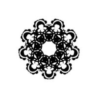 A black and white design with a circular pattern vector
