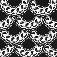 Wallpaper in a baroque style pattern. Black and white floral element. Graphic ornament for wallpaper, fabric, wrapping, packaging. Damask floral ornament. vector