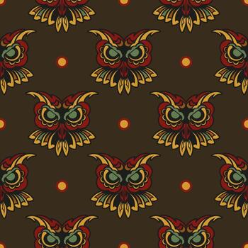 Owls on brown background fabric by jessicajones on spoonflower - custom fabric vector