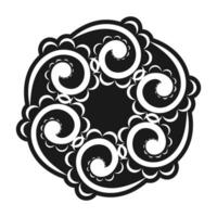 A black and white design with swirls vector