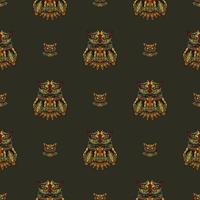 Seamless pattern with owls in the colors of the baroque style. Good for backgrounds, prints and textiles. vector