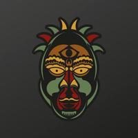 el rostro de los dioses de las tribus antiguas. lujoso patrón con motivos de encaje. aislado. ilustración vectorial vector