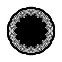 Mandala Ornaments in the shape of a flower. Good for tattoos, prints and cards. Isolated on white background. Vector illustration