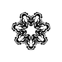A black and white snowflake design vector