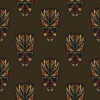 Tiki mask fabric by katiek on spoonflower - custom fabric vector