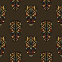 Seamless pattern with masks of the gods in the colors of the baroque style. Good for clothing, textiles, backgrounds and prints. Vector illustration.