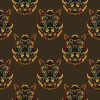 A pattern with a tiger's head on it vector