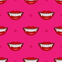Seamless pattern of vampire mouths on a light background. Vector illustration for the holiday of Halloween.