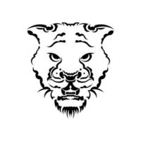 ira de tigre tatuaje negro ilustración vectorial de una cabeza de tigre.