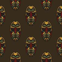 Seamless pattern with masks of the gods in the colors of the baroque style. Good for backgrounds, prints, apparel and textiles. Vector illustration.