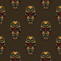 Seamless pattern with masks of the gods in the colors of the baroque style. Good for backgrounds, prints, apparel and textiles. Vector illustration.