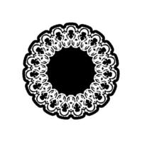 A black and white circular design with a circular vector