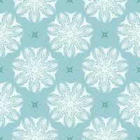 Oriental seamless vector background. Wallpaper in a baroque style pattern. Baby blue floral element.