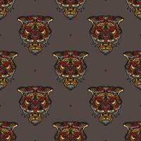 A pattern with a tiger head on it vector
