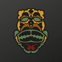 Polynesia mask in baroque color. vector