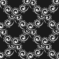 Damask seamless vector background. Wallpaper in a baroque style pattern. Black and white floral element. Ornament for wallpaper, fabric, packaging.