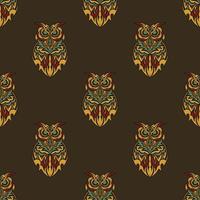 Seamless pattern with owls in the colors of the baroque style. Good for backgrounds, prints, apparel and textiles. vector