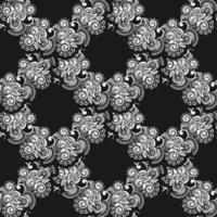fondo de vector transparente de Damasco. papel tapiz en un patrón de estilo barroco. elemento floral en blanco y negro. ornamento gráfico para papel pintado, tela, embalaje, envoltura. adorno floral de damasco.