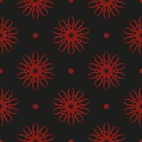Chinese black and red abstract seamless vector background. Wallpaper in a vintage style template. Indian floral element. Graphic ornament for wallpaper, fabric, packaging and paper.