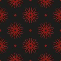 Chinese black and red abstract seamless vector background. Wallpaper in a vintage style template. Indian floral element. Graphic ornament for wallpaper, fabric, packaging and paper.