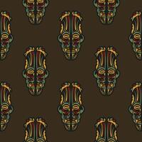 Seamless pattern with masks of the gods in the colors of the baroque style. Good for covers, fabrics, postcards and printing. Vector illustration.