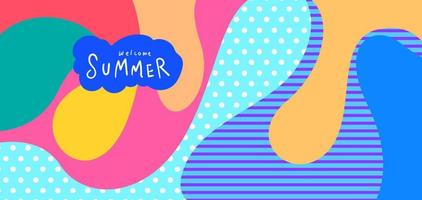 Colorful abstract curve and fluid background for summer banner vector