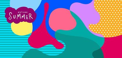 Colorful abstract curve and fluid background for summer banner vector