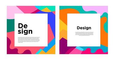 Vector colorful abstract geometric and curve for banner social media template