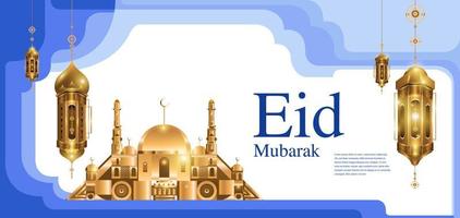ilustración de diseño islámico eid mubarak vector