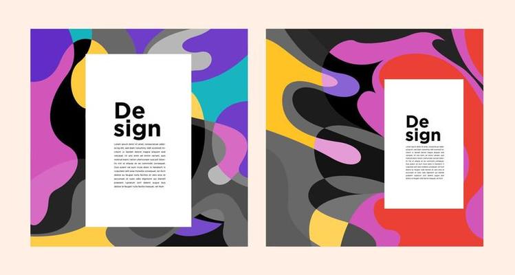 Vector colorful abstract geometric and curve for banner social media template