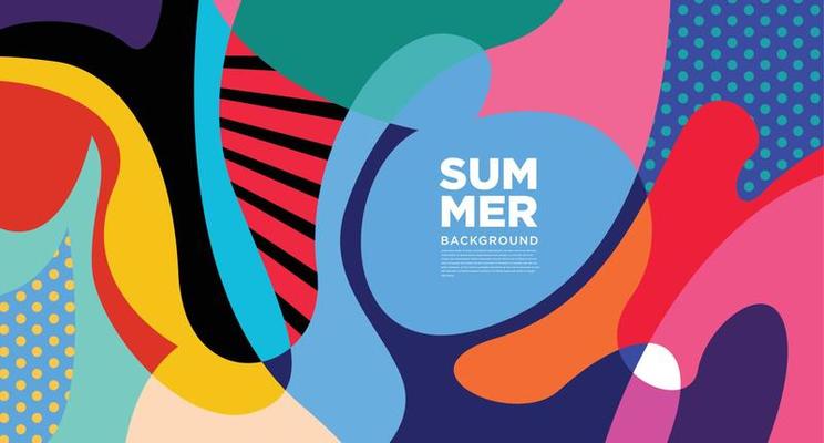 Colorful abstract vector fluid and liquid banner for summer