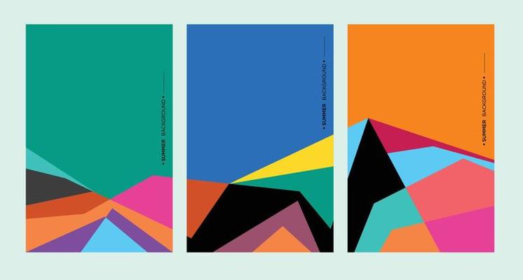 Colorful abstract geometric background illustration for summer poster
