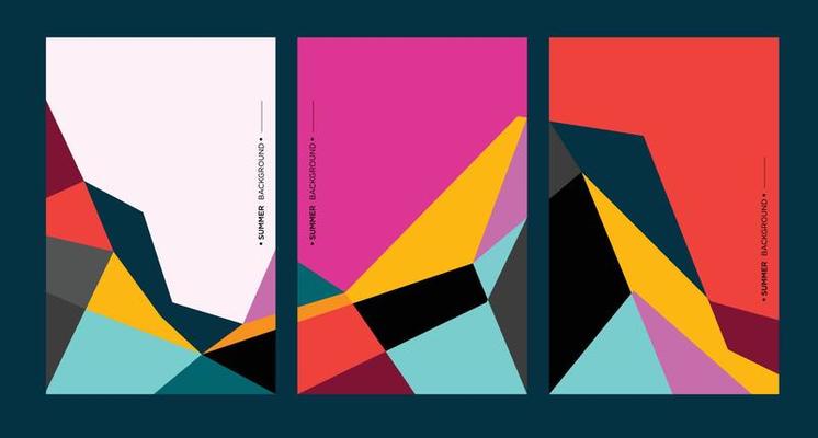 Colorful abstract geometric background illustration for summer poster