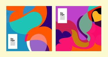 Vector colorful abstract geometric and curve for banner social media template