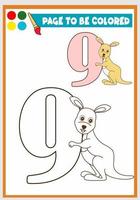 coloring book for kids cute kangaroo vector