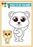 coloring book for kids with bear, Coloring template, Children's coloring vector