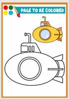 coloring book for kid a boat vector