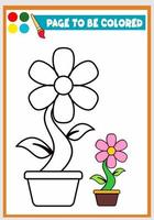 coloring book for kids beautiful flower vector