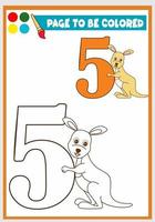 coloring book for kids cute kangaroo vector