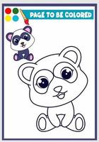 coloring book for kids with cute panda, Coloring template, Children's coloring vector
