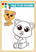 libro para colorear para niños con oso, plantilla para colorear, colorante para niños vector