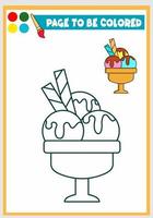 coloring book for kids with ice cream, Coloring template, Children's coloring vector