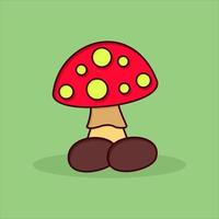 cute mushroom in a flat style vector illustration